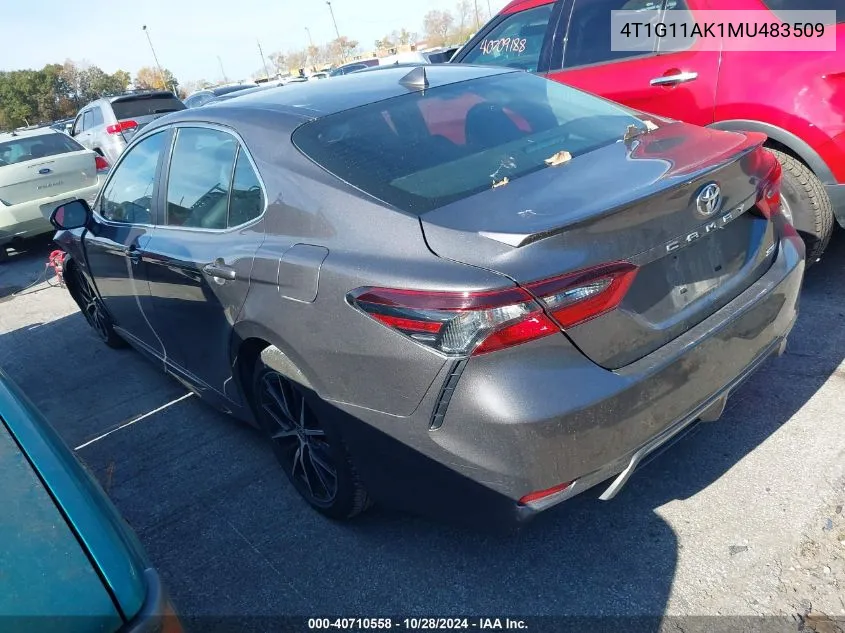 2021 Toyota Camry Se VIN: 4T1G11AK1MU483509 Lot: 40863236