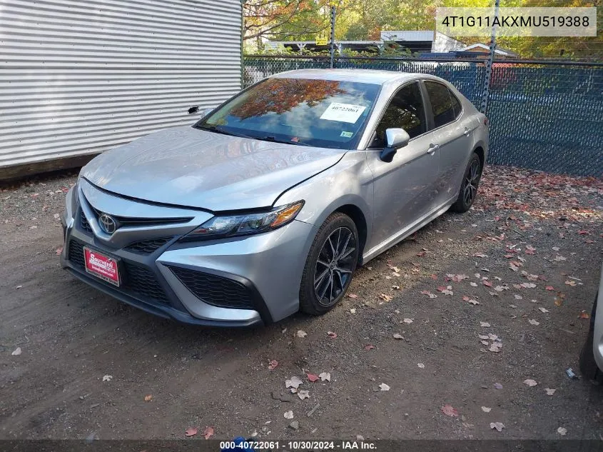 2021 Toyota Camry Se VIN: 4T1G11AKXMU519388 Lot: 40722061