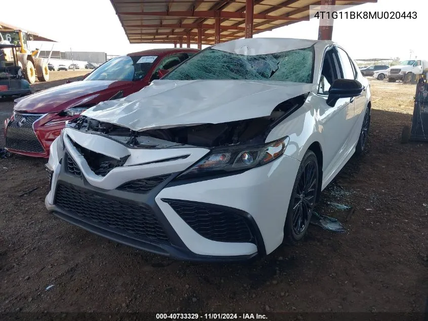 2021 Toyota Camry Se Nightshade Edition Awd VIN: 4T1G11BK8MU020443 Lot: 40733329