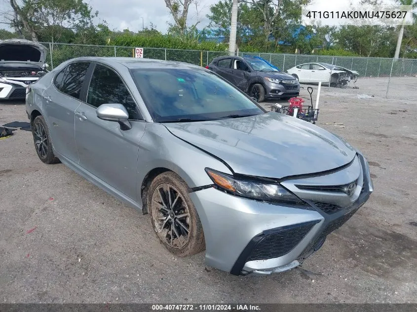 2021 Toyota Camry Se VIN: 4T1G11AK0MU475627 Lot: 40747272