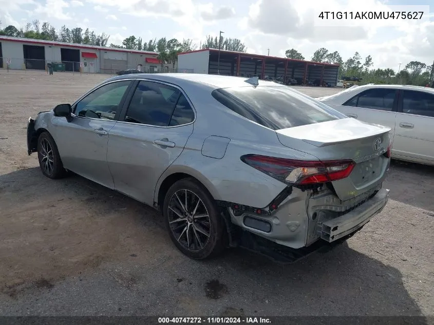 2021 Toyota Camry Se VIN: 4T1G11AK0MU475627 Lot: 40747272