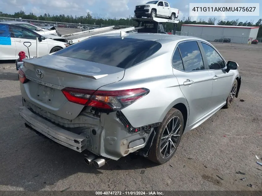 2021 Toyota Camry Se VIN: 4T1G11AK0MU475627 Lot: 40747272