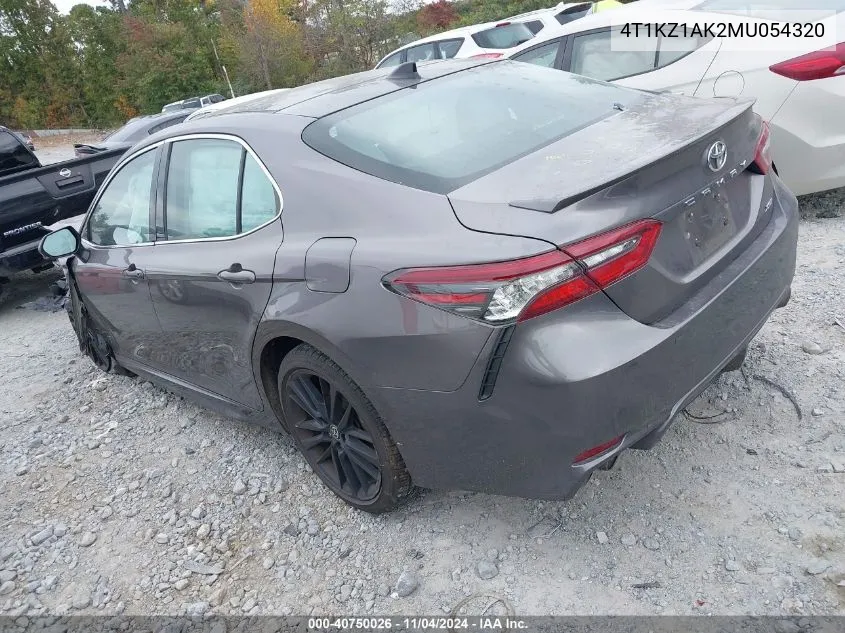 2021 Toyota Camry Xse V6 VIN: 4T1KZ1AK2MU054320 Lot: 40750026