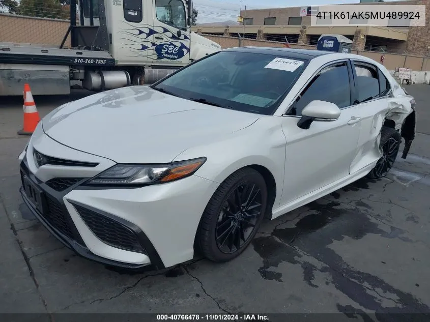 2021 Toyota Camry Xse VIN: 4T1K61AK5MU489924 Lot: 40766478