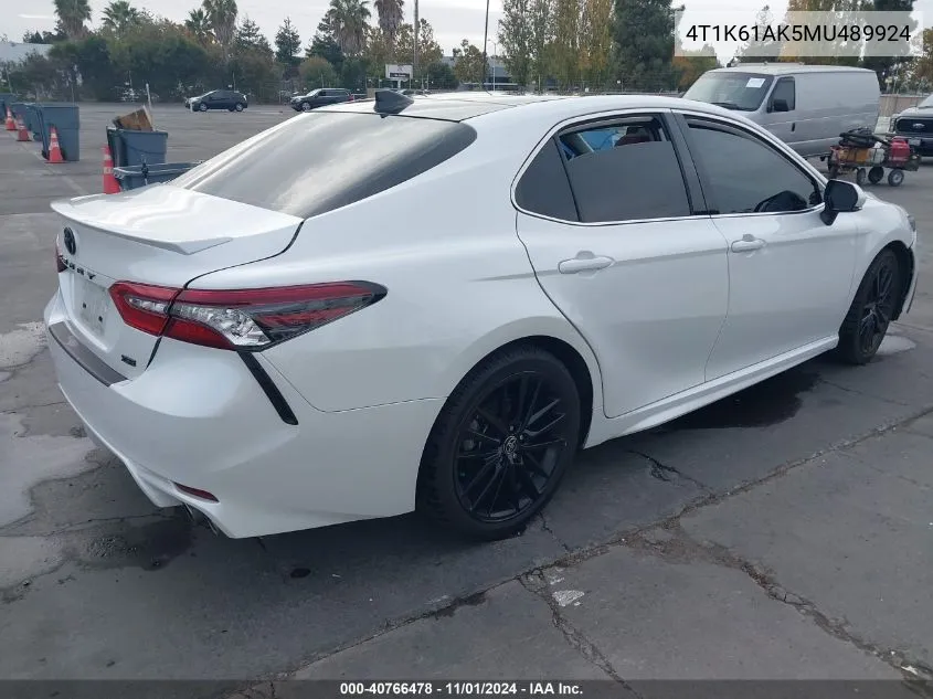 2021 Toyota Camry Xse VIN: 4T1K61AK5MU489924 Lot: 40766478