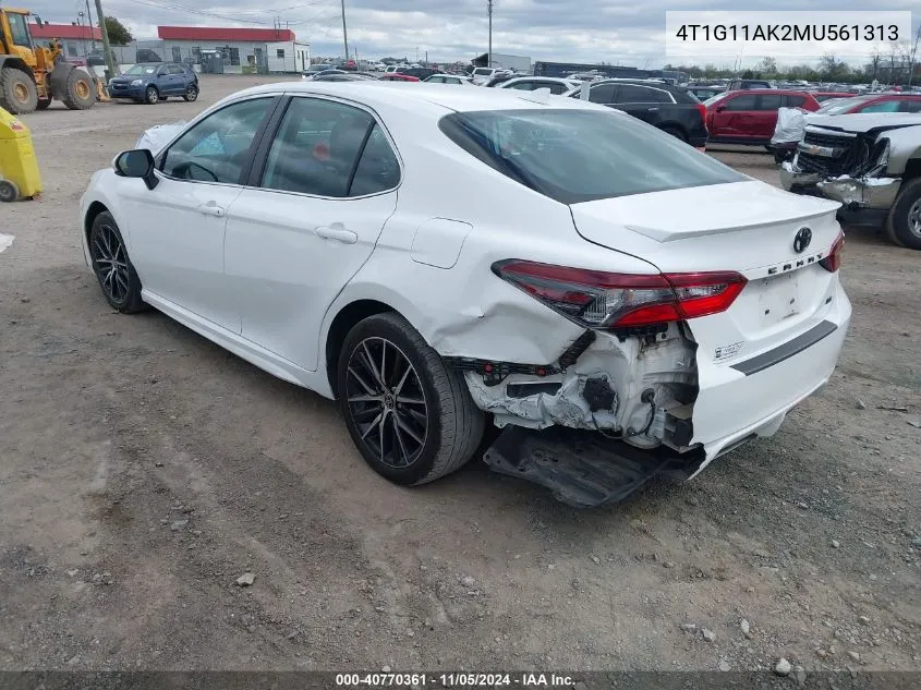 2021 Toyota Camry Se VIN: 4T1G11AK2MU561313 Lot: 40770361