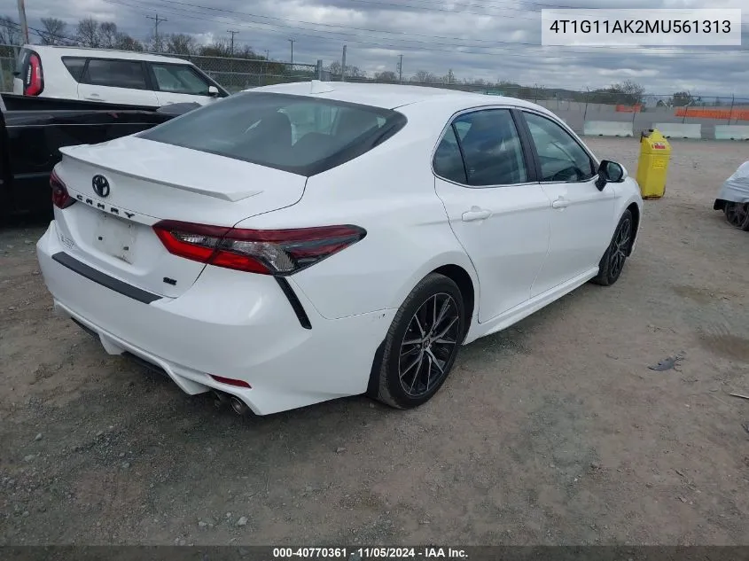 2021 Toyota Camry Se VIN: 4T1G11AK2MU561313 Lot: 40770361