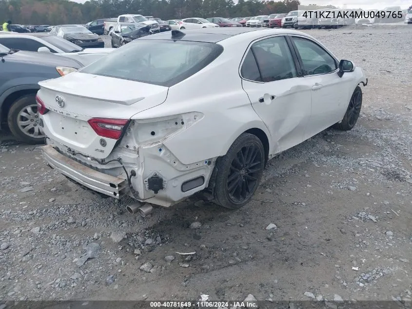 2021 Toyota Camry Trd/Xse VIN: 4T1KZ1AK4MU049765 Lot: 40781649