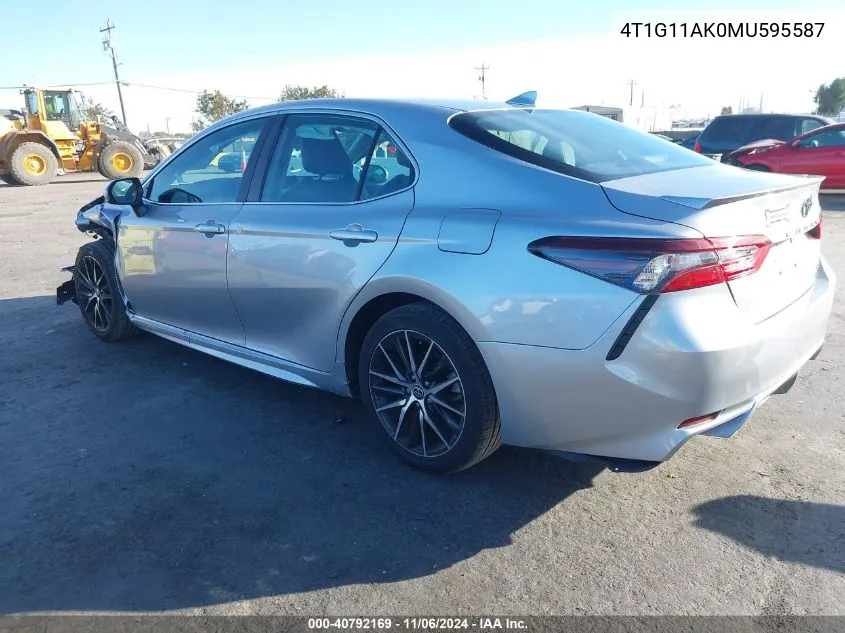 2021 Toyota Camry Se VIN: 4T1G11AK0MU595587 Lot: 40792169