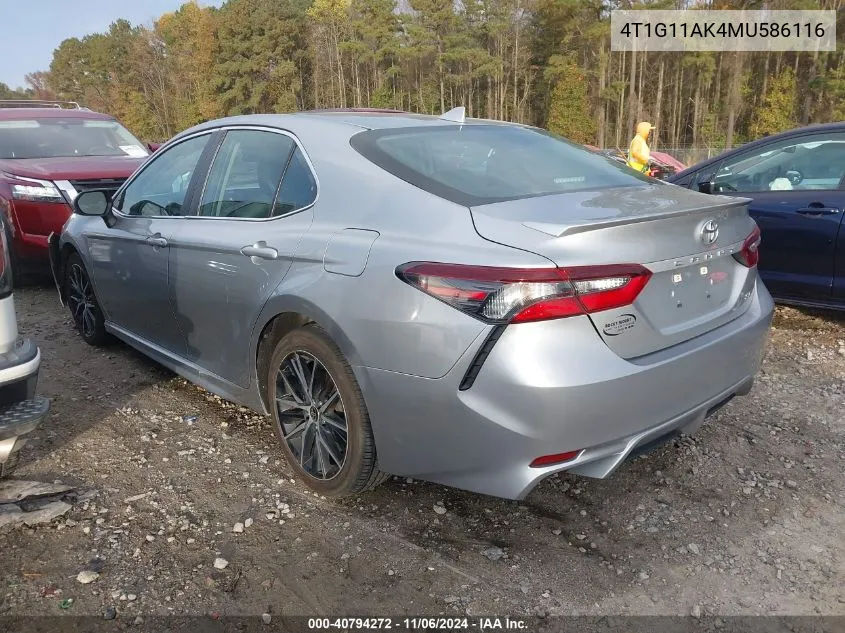 2021 Toyota Camry Se VIN: 4T1G11AK4MU586116 Lot: 40794272