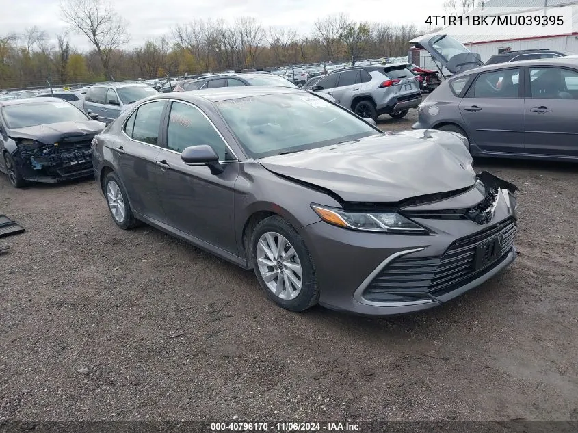 2021 Toyota Camry Le Awd VIN: 4T1R11BK7MU039395 Lot: 40796170