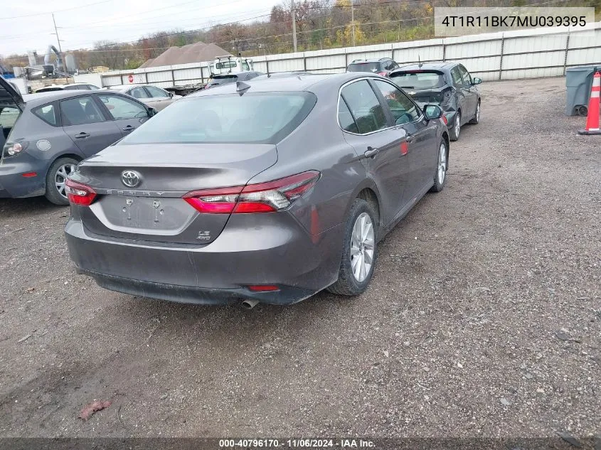 2021 Toyota Camry Le Awd VIN: 4T1R11BK7MU039395 Lot: 40796170