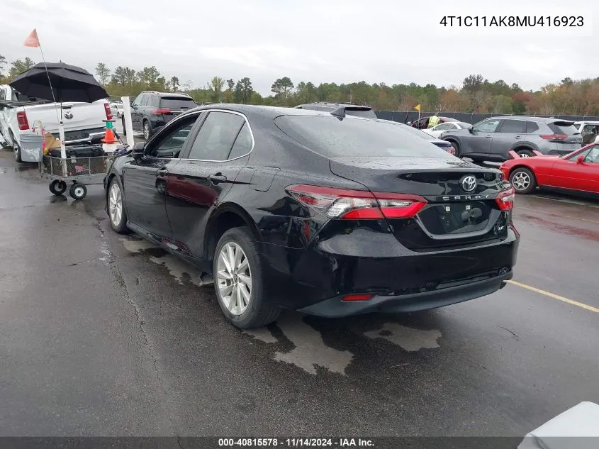 2021 Toyota Camry Le VIN: 4T1C11AK8MU416923 Lot: 40815578