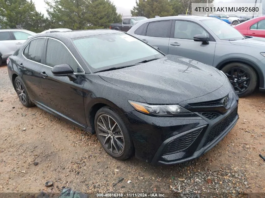 2021 Toyota Camry Se VIN: 4T1G11AK1MU492680 Lot: 40816318