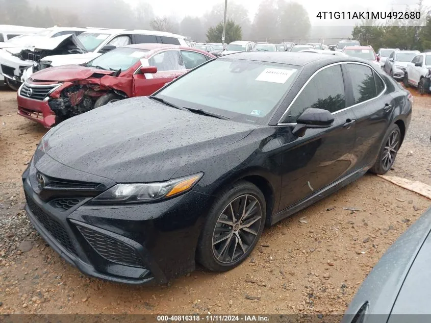 2021 Toyota Camry Se VIN: 4T1G11AK1MU492680 Lot: 40816318