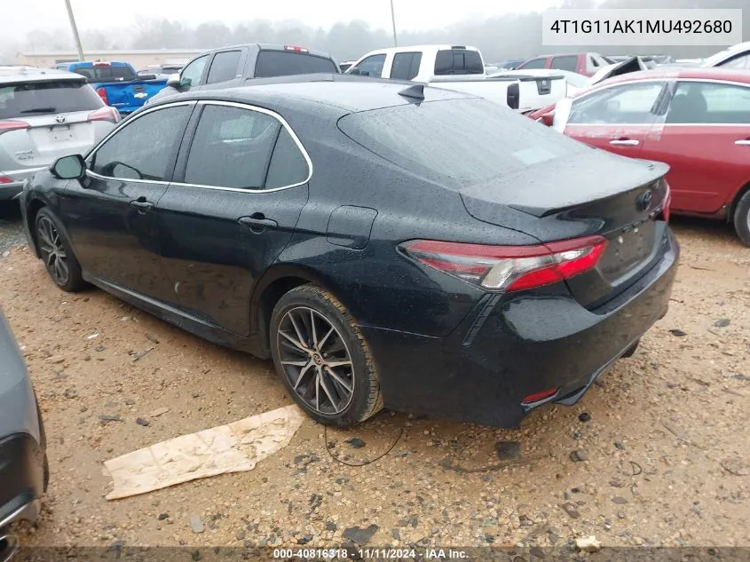 2021 Toyota Camry Se VIN: 4T1G11AK1MU492680 Lot: 40816318