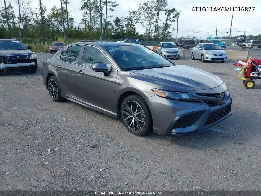 2021 Toyota Camry Se VIN: 4T1G11AK6MU516827 Lot: 40816356