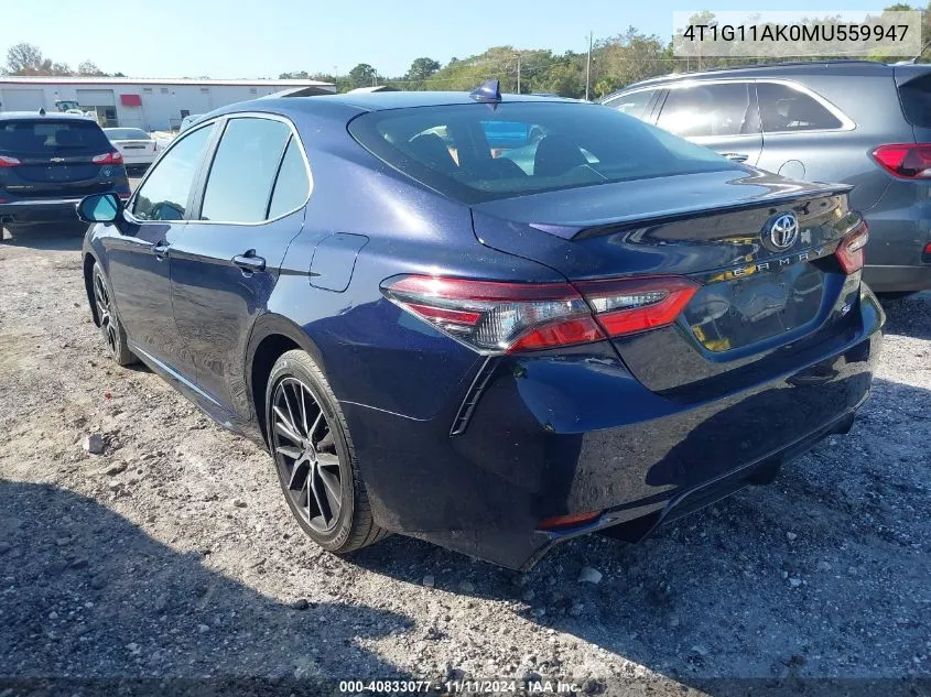 2021 Toyota Camry Se VIN: 4T1G11AK0MU559947 Lot: 40833077