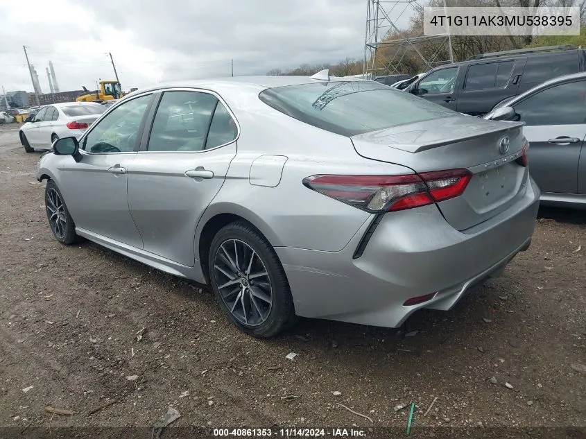 2021 Toyota Camry Se VIN: 4T1G11AK3MU538395 Lot: 40861353