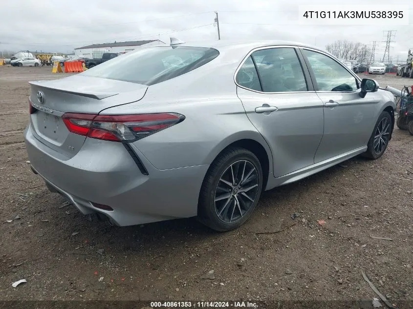 2021 Toyota Camry Se VIN: 4T1G11AK3MU538395 Lot: 40861353