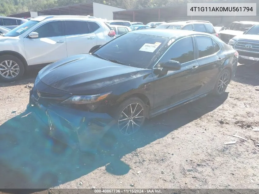 2021 Toyota Camry Se VIN: 4T1G11AK0MU561794 Lot: 40867736