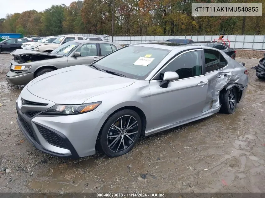 2021 Toyota Camry Se VIN: 4T1T11AK1MU540855 Lot: 40873078