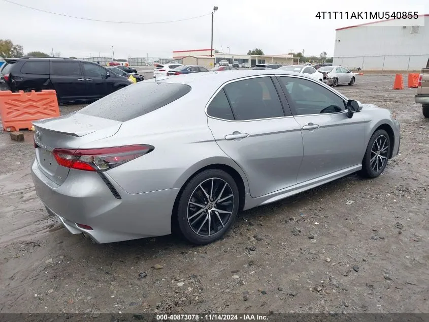 2021 Toyota Camry Se VIN: 4T1T11AK1MU540855 Lot: 40873078