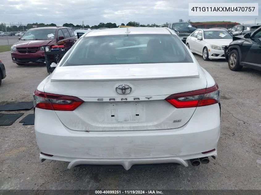 2021 Toyota Camry Se VIN: 4T1G11AKXMU470757 Lot: 40899251