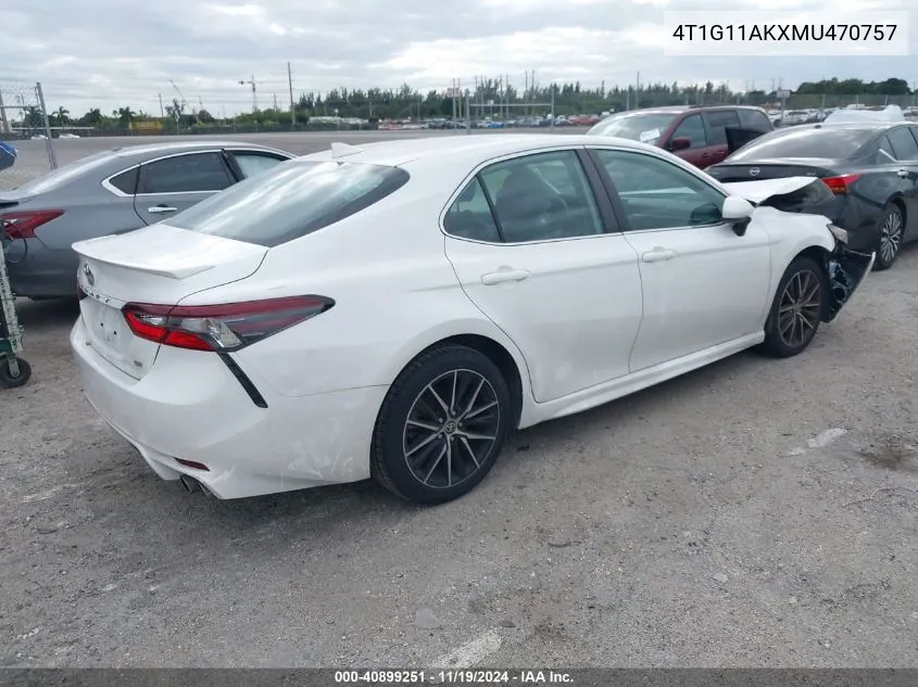 2021 Toyota Camry Se VIN: 4T1G11AKXMU470757 Lot: 40899251