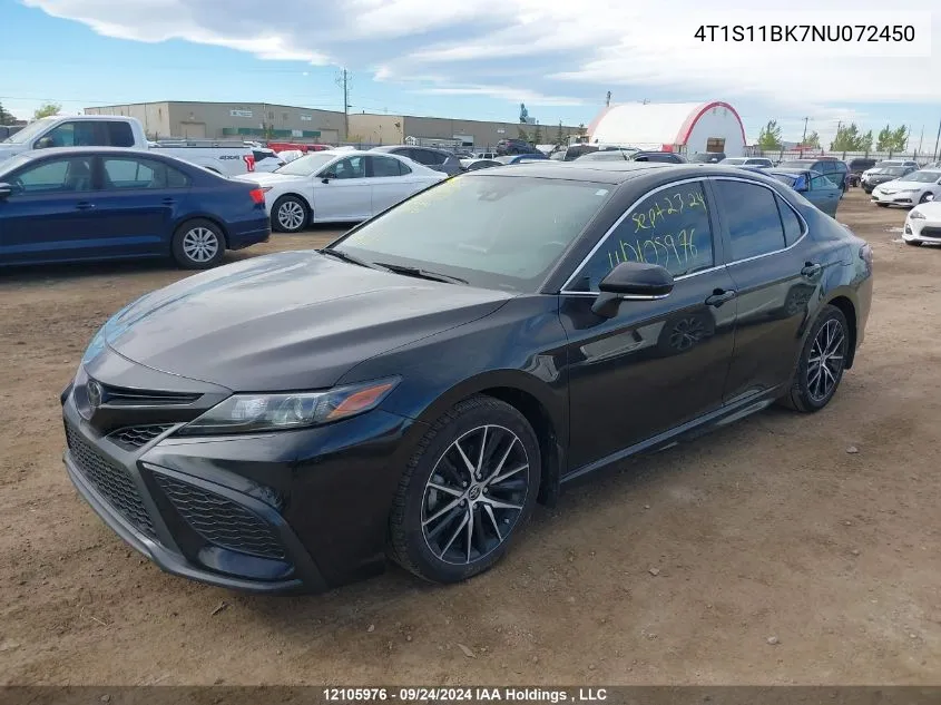 2022 Toyota Camry Se/Night Shade VIN: 4T1S11BK7NU072450 Lot: 12105976