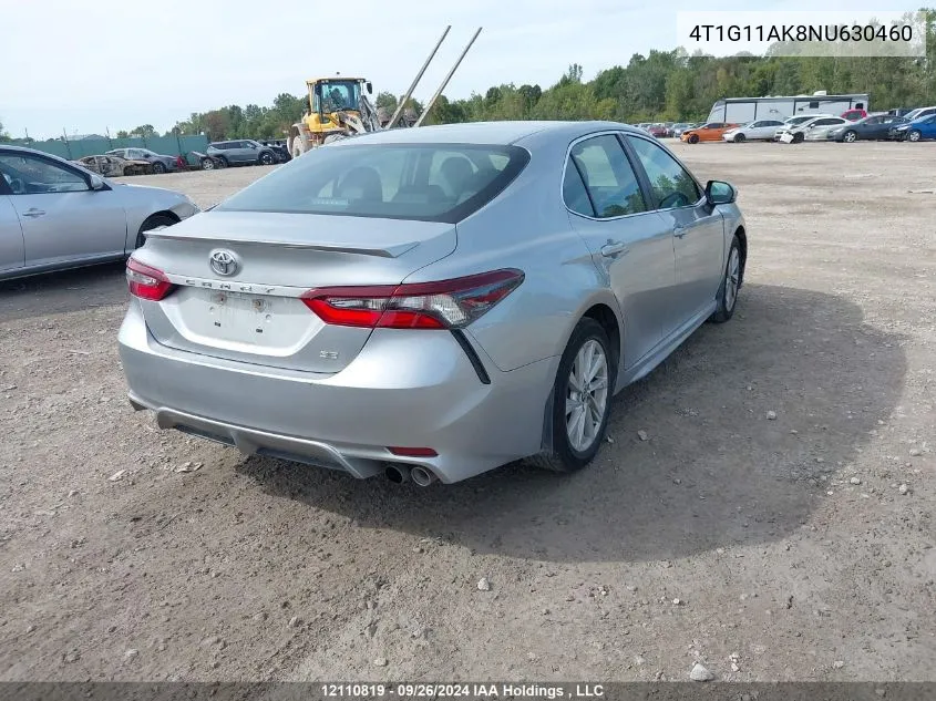 2022 Toyota Camry Se/Se Night Shade VIN: 4T1G11AK8NU630460 Lot: 12110819