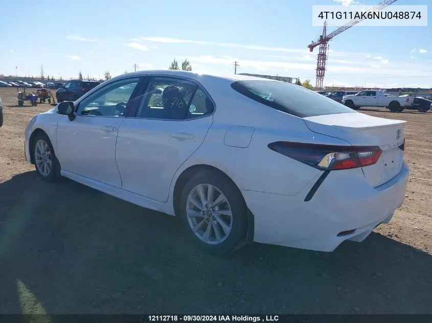 4T1G11AK6NU048874 2022 Toyota Camry Se