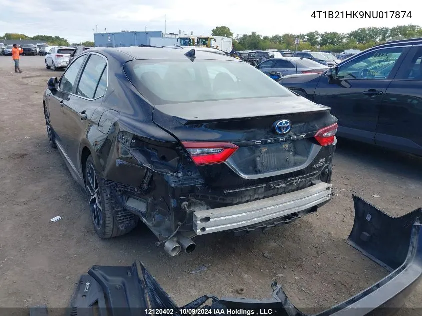 2022 Toyota Camry Hybrid Se VIN: 4T1B21HK9NU017874 Lot: 12120402