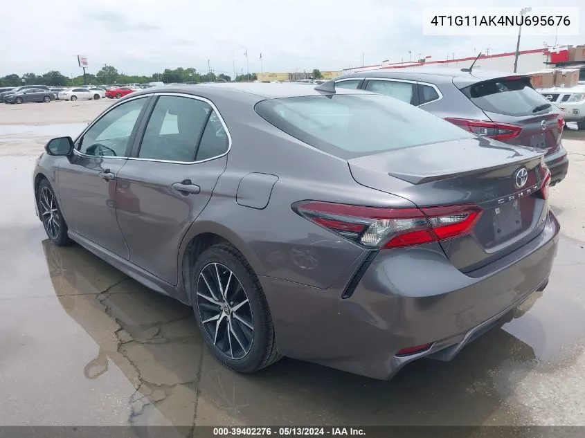 2022 Toyota Camry Se VIN: 4T1G11AK4NU695676 Lot: 39402276