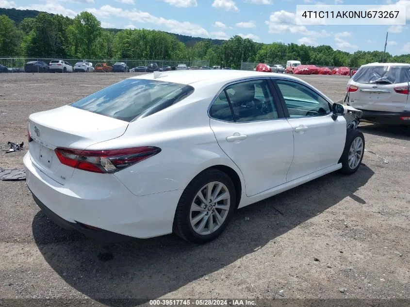 2022 Toyota Camry Le VIN: 4T1C11AK0NU673267 Lot: 39517745