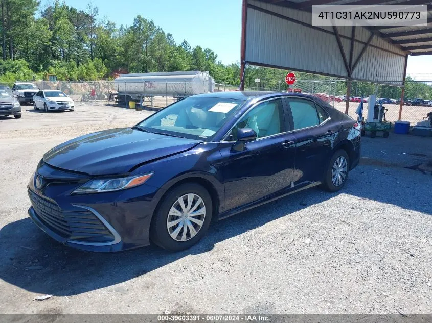 4T1C31AK2NU590773 2022 Toyota Camry Le Hybrid