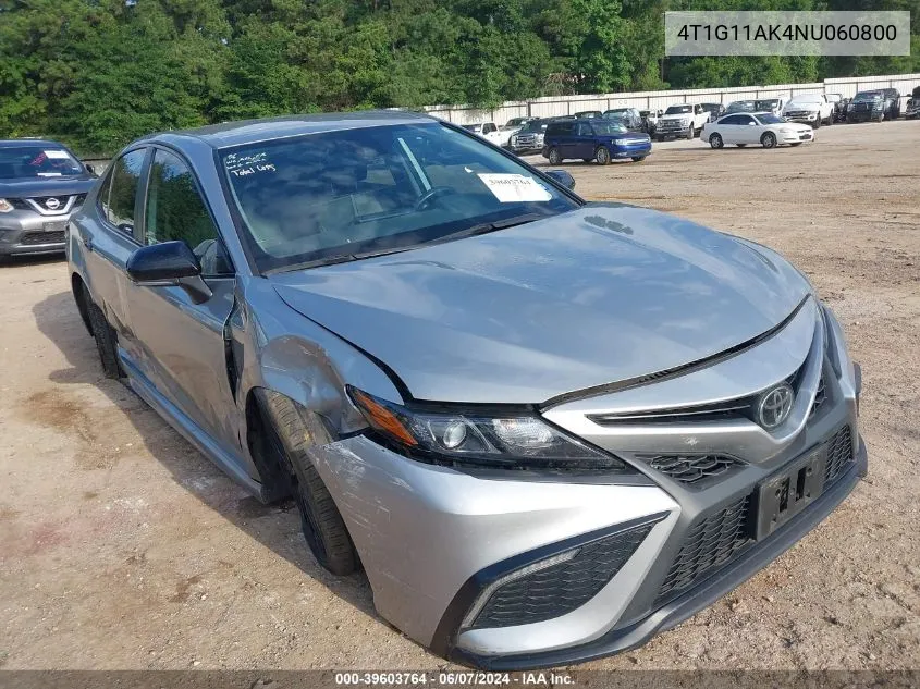 2022 Toyota Camry Se Nightshade Edition VIN: 4T1G11AK4NU060800 Lot: 39603764