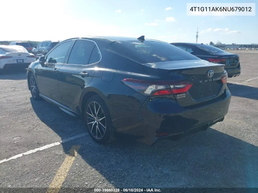 2022 Toyota Camry Se VIN: 4T1G11AK6NU679012 Lot: 39660328