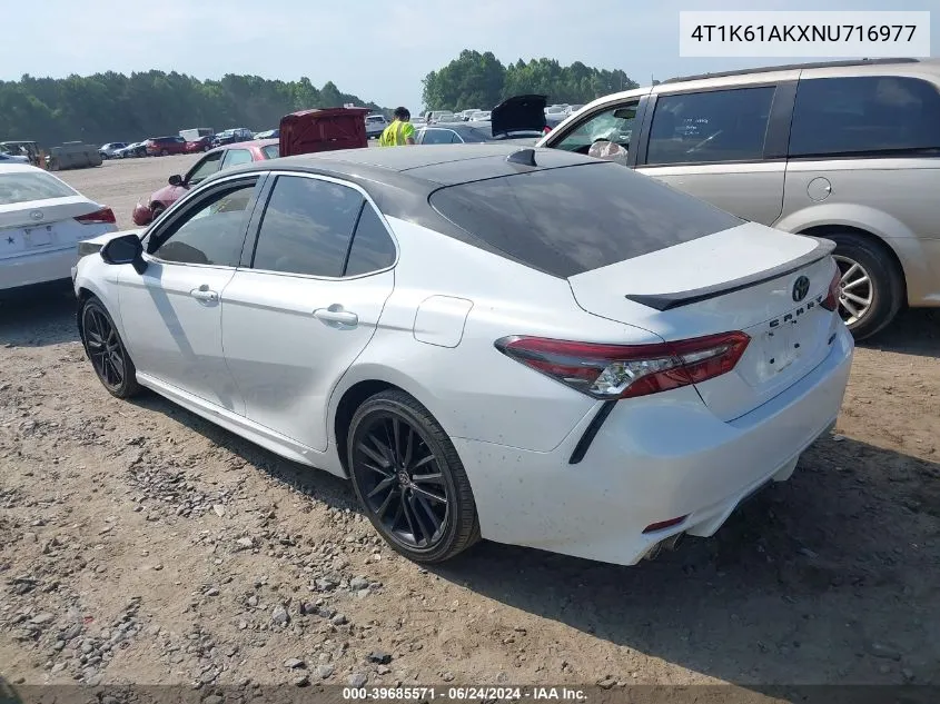 2022 Toyota Camry Xse VIN: 4T1K61AKXNU716977 Lot: 39685571