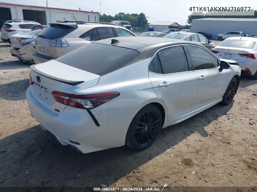 2022 Toyota Camry Xse VIN: 4T1K61AKXNU716977 Lot: 39685571