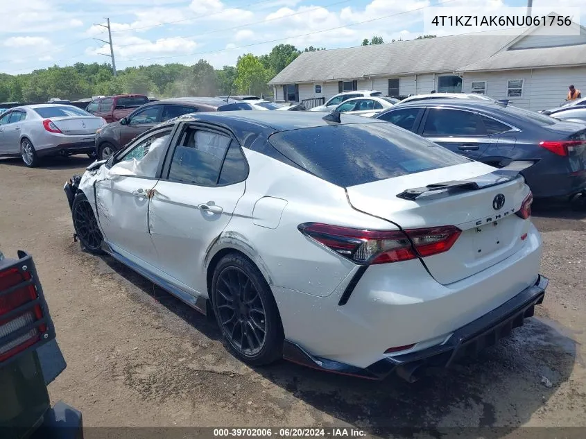 2022 Toyota Camry Trd VIN: 4T1KZ1AK6NU061756 Lot: 39702006