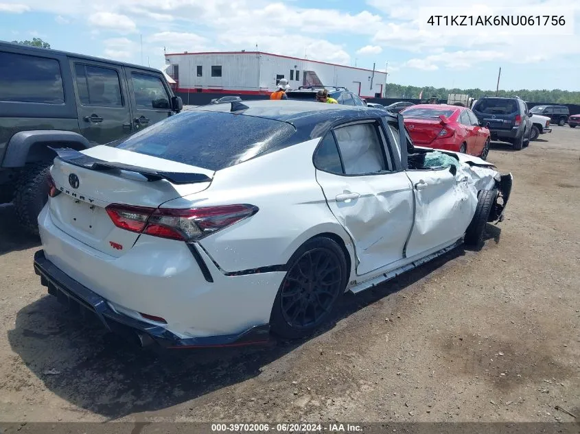 2022 Toyota Camry Trd VIN: 4T1KZ1AK6NU061756 Lot: 39702006