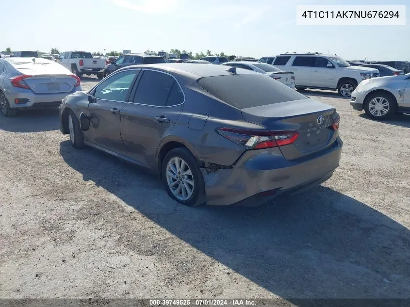 2022 Toyota Camry Le VIN: 4T1C11AK7NU676294 Lot: 39749525