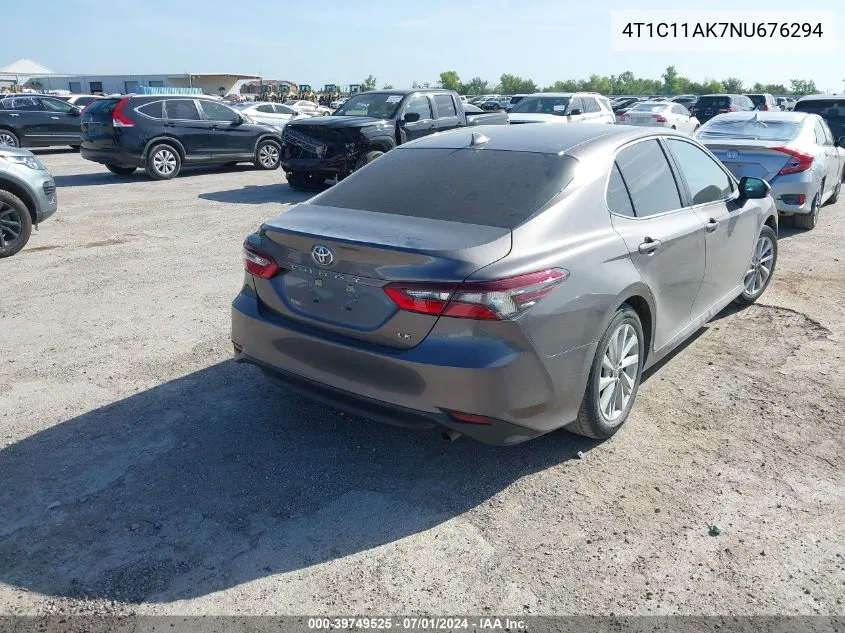 2022 Toyota Camry Le VIN: 4T1C11AK7NU676294 Lot: 39749525