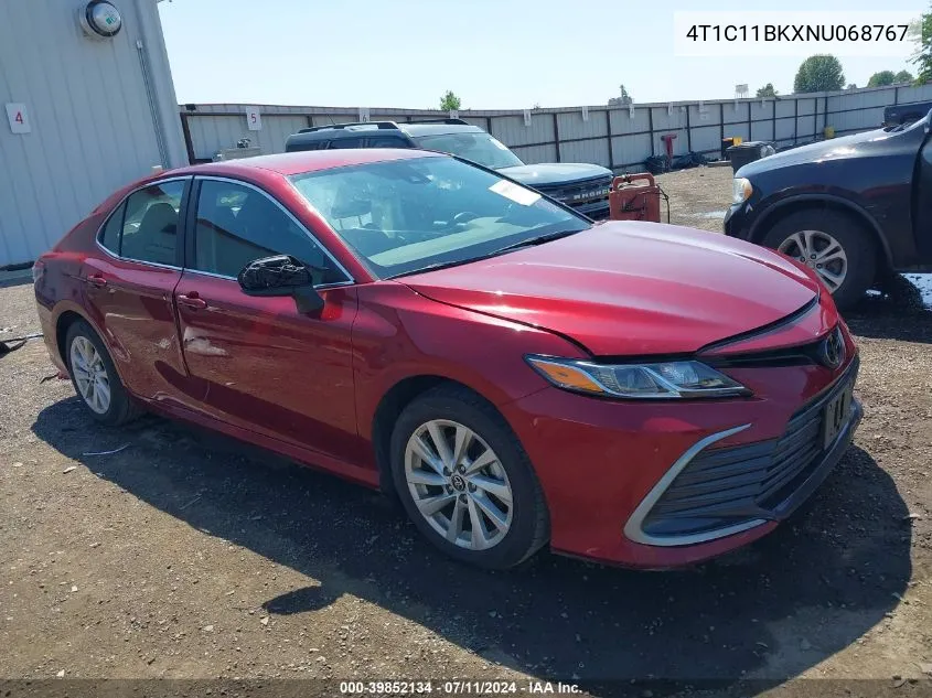 2022 Toyota Camry Le Awd VIN: 4T1C11BKXNU068767 Lot: 39852134