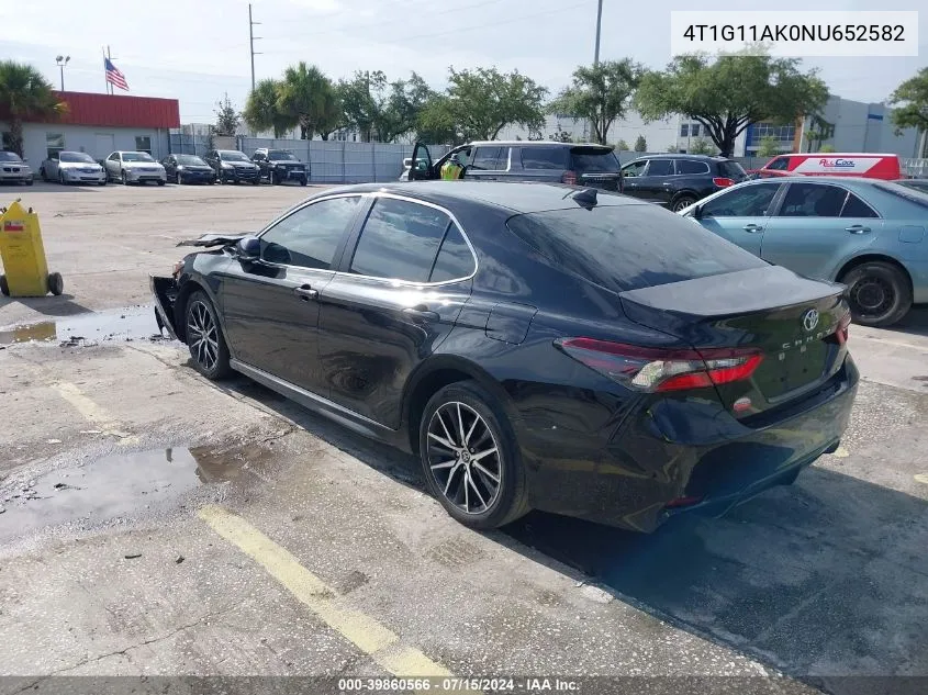 2022 Toyota Camry Se VIN: 4T1G11AK0NU652582 Lot: 39860566