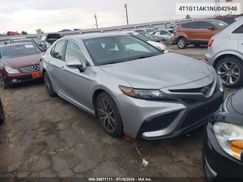 2022 Toyota Camry Se VIN: 4T1G11AK1NU042948 Lot: 39877111