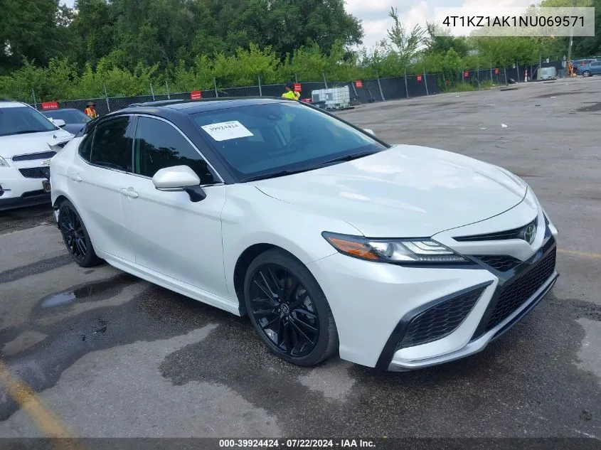 2022 Toyota Camry Xse V6 VIN: 4T1KZ1AK1NU069571 Lot: 39924424