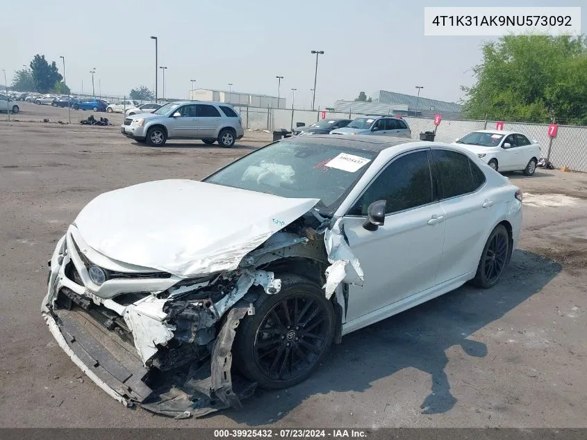 4T1K31AK9NU573092 2022 Toyota Camry Xse Hybrid