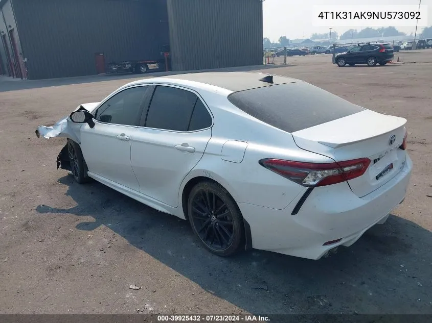 2022 Toyota Camry Xse Hybrid VIN: 4T1K31AK9NU573092 Lot: 39925432